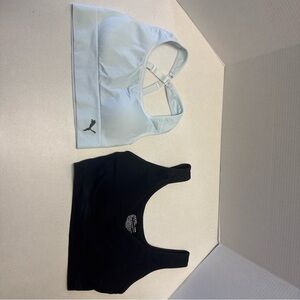 Sports Bra Lot Of 2 Puma Crossback Sports Bra Blue & Black Jockey Sports Bra Med